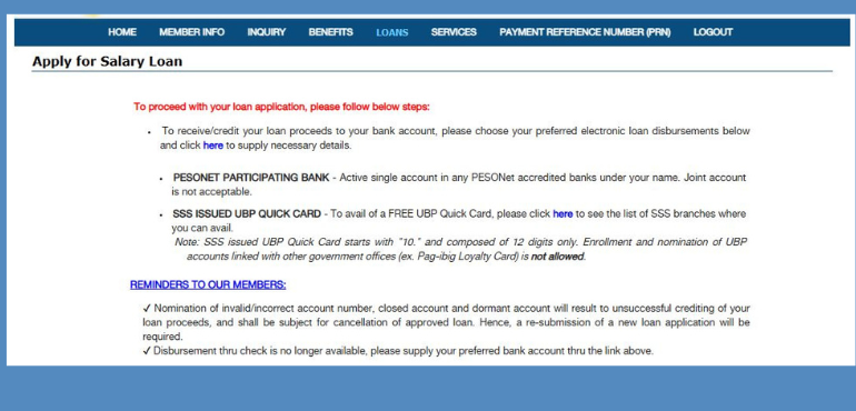 sss loan application process