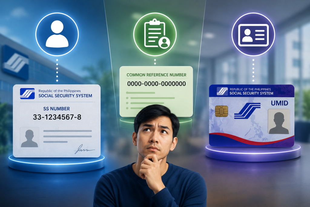 the difference between SSS Number vs. CRN vs. UMID