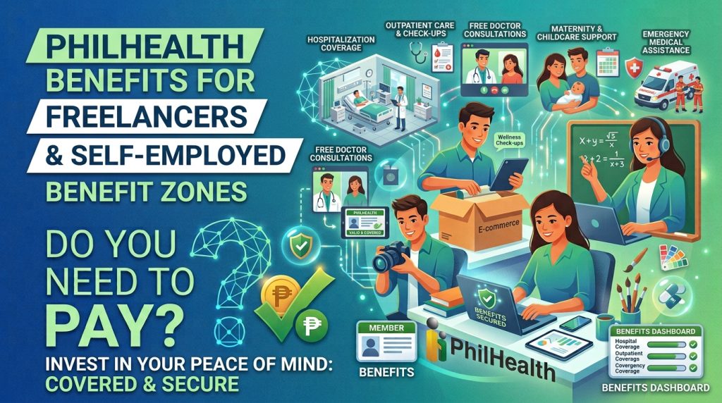 Benefits of Philhealth for self employed, freelancers and online sellers