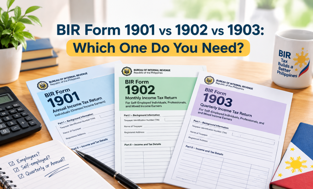 copies of BIR Form 1901 and 1902 and 1903