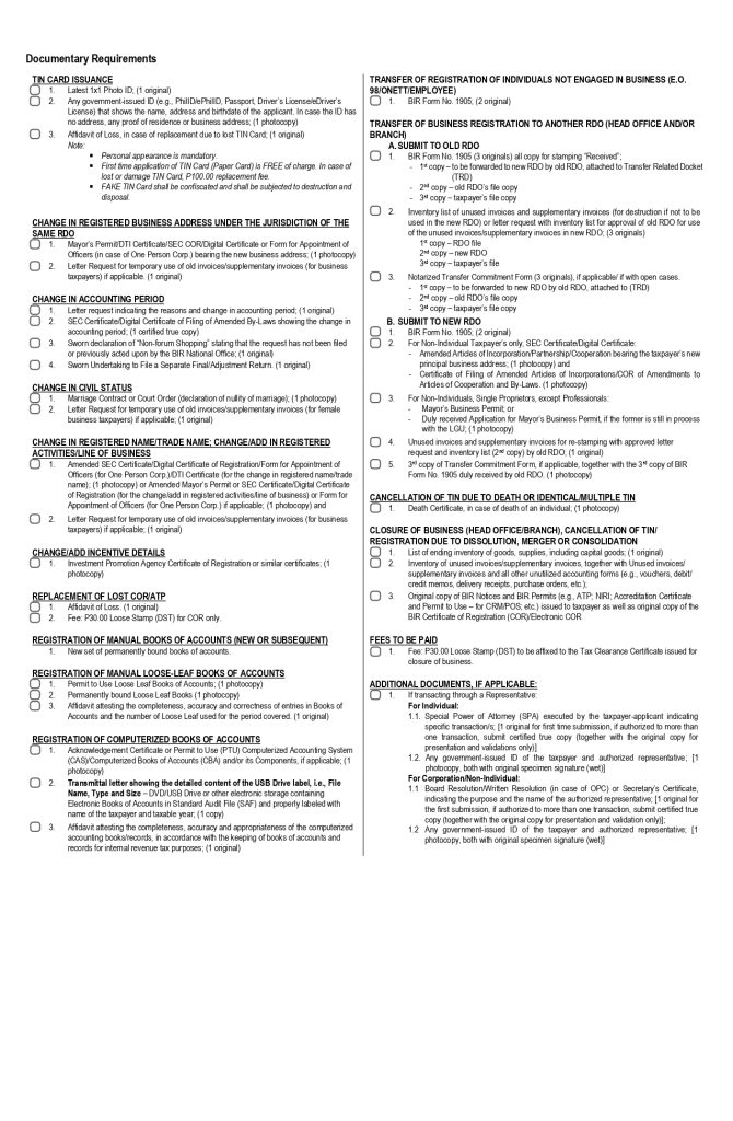 BIR Form 1905 4th page