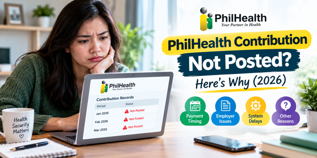 a philhealth contributor looking into the laptop screen worried why her contributions are not posted
