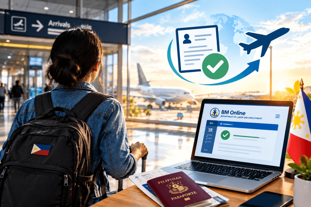 ofw checking oec requirements at the airport